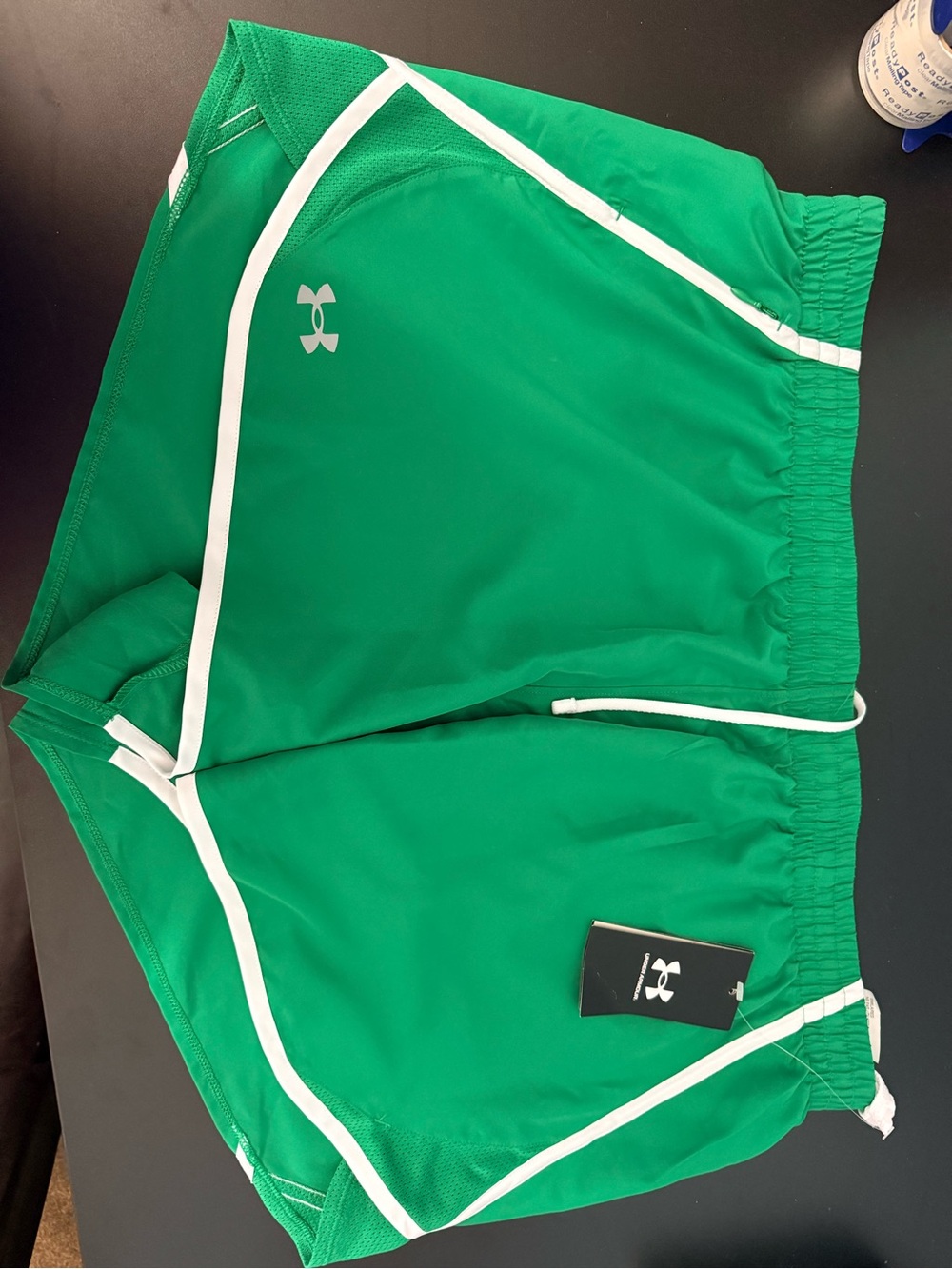 Under Armour Green Athletic Shorts with White Trim